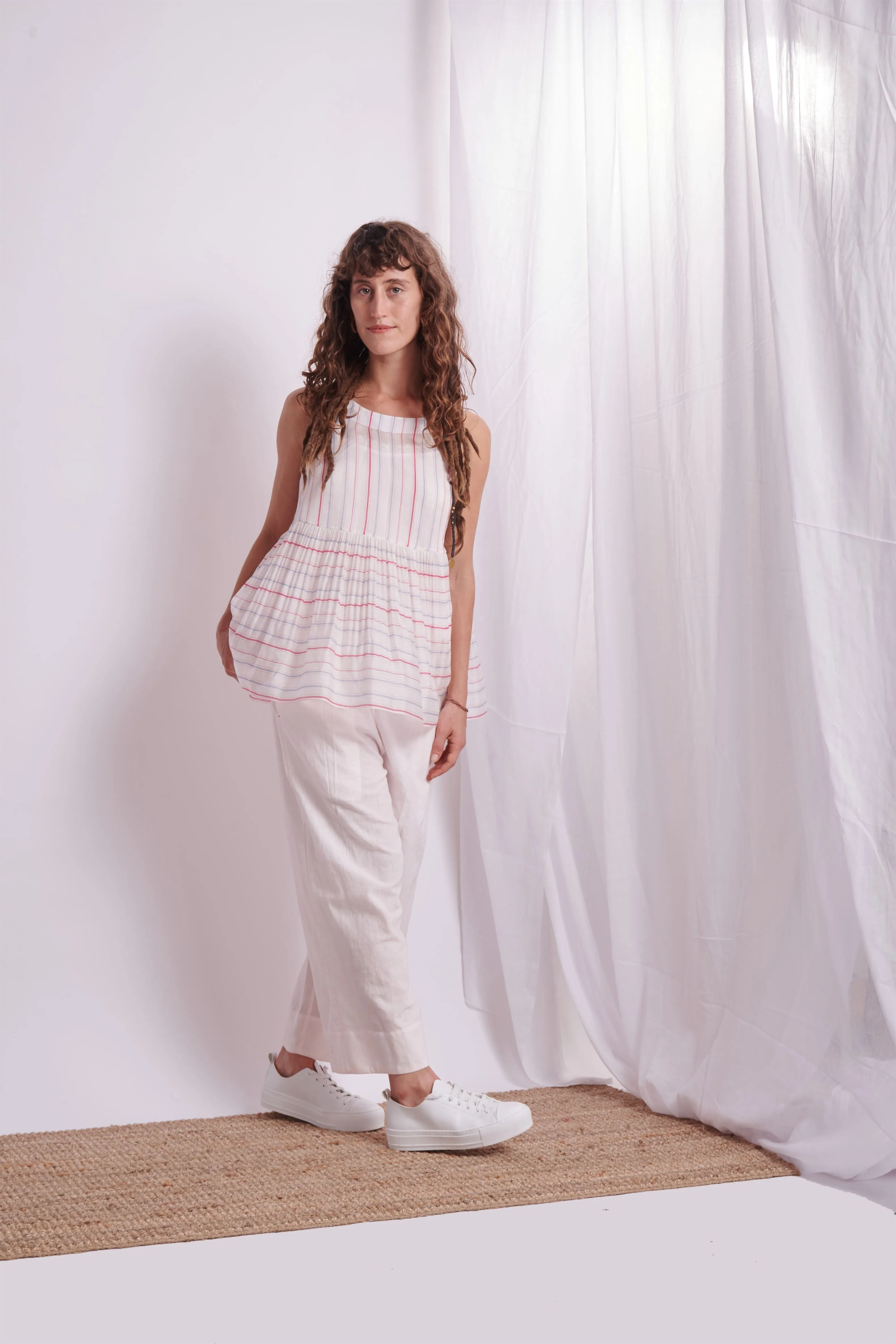 The Plavate I Mishutkino Take it easy Co-ord Set Silk 4 Colour Stripes Daily Collection AW22-21