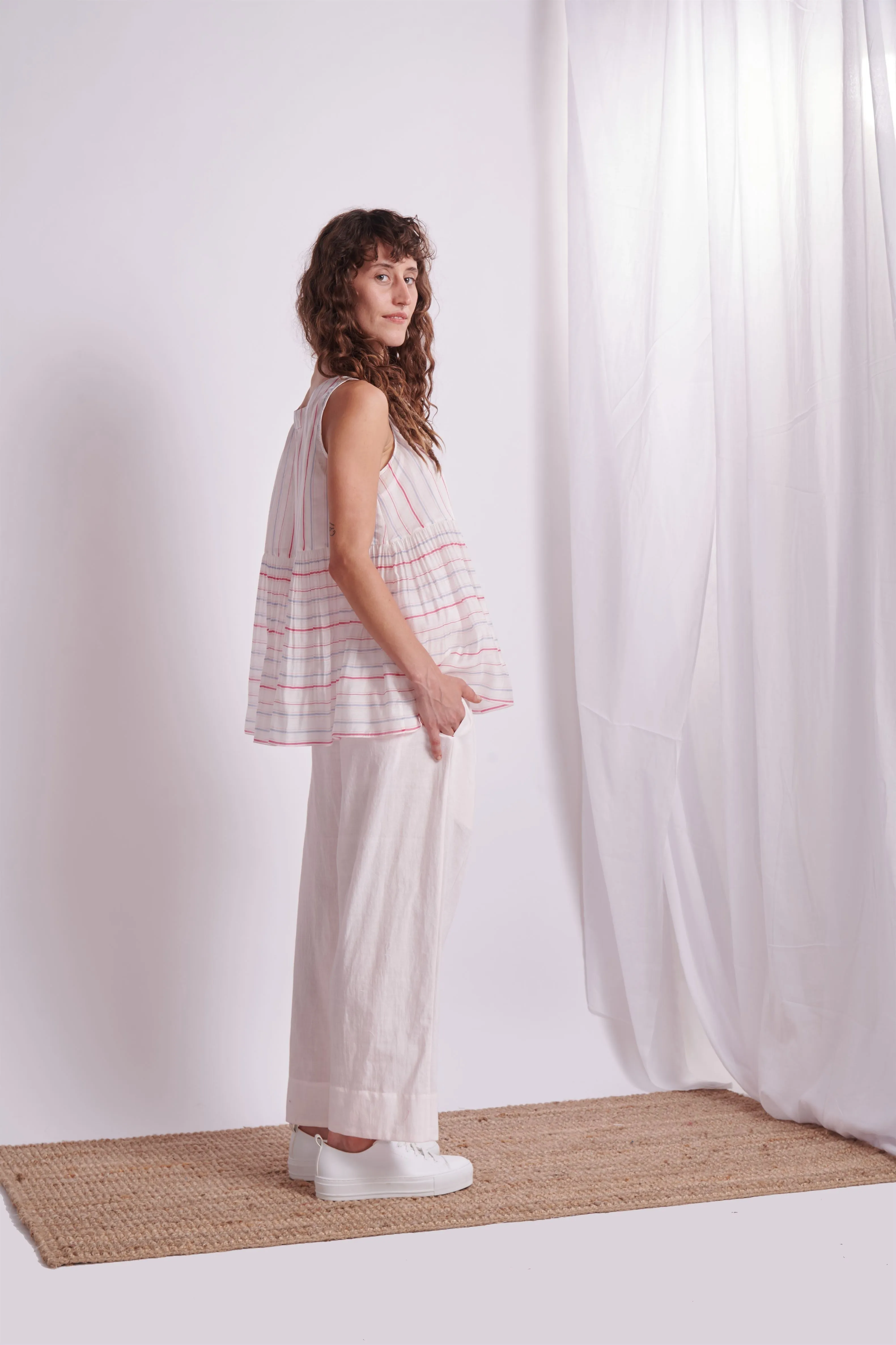 The Plavate I Mishutkino Take it easy Co-ord Set Silk 4 Colour Stripes Daily Collection AW22-21