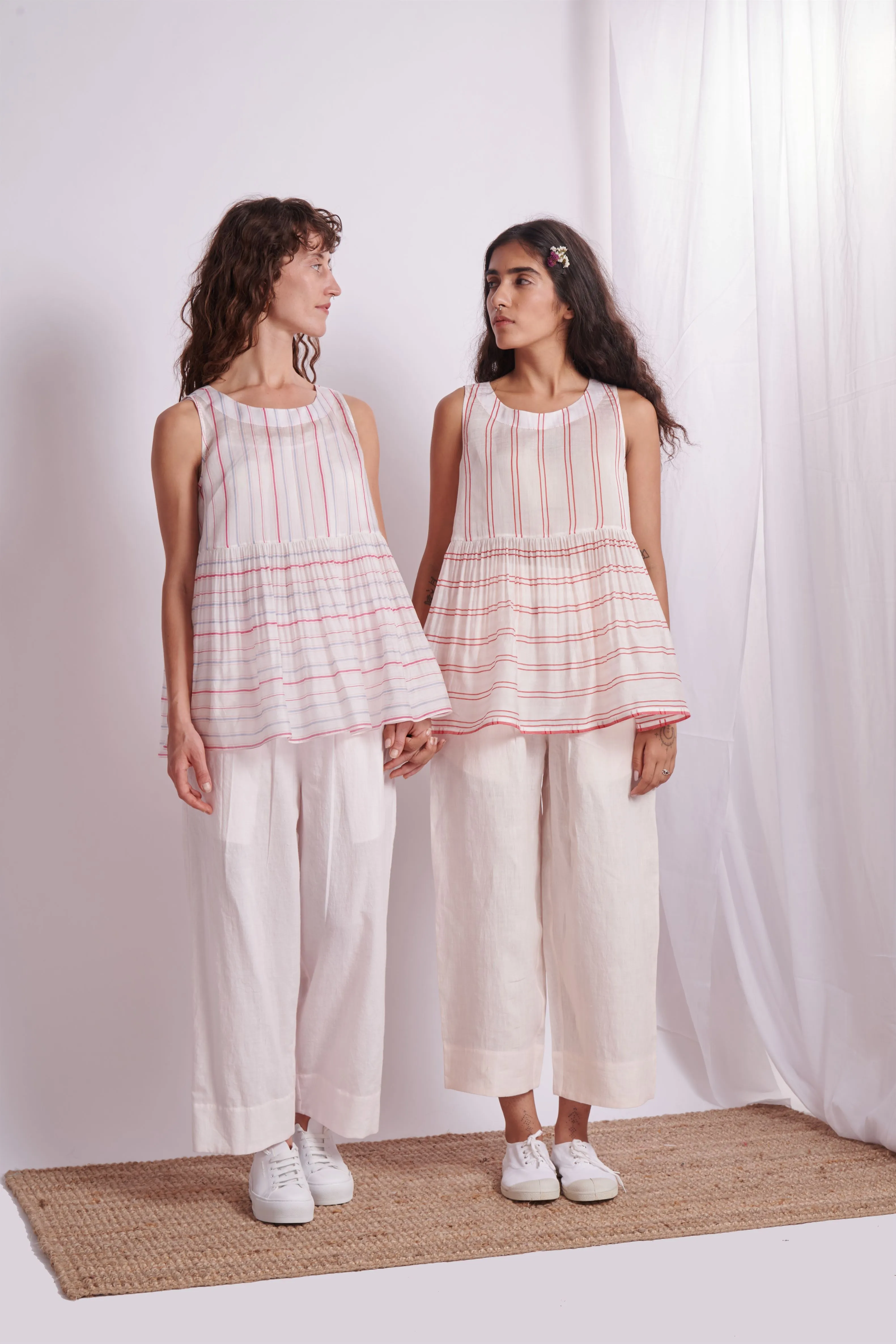 The Plavate I Mishutkino Take it easy Co-ord Set Silk 4 Colour Stripes Daily Collection AW22-21
