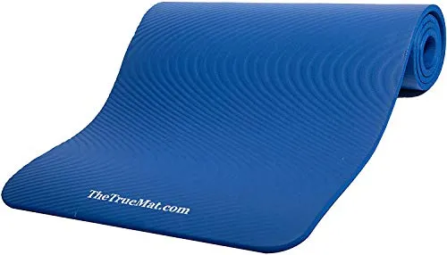 The True Mat Yoga and Exercise Mat (10-12 mm Thick; 6 x 2 Feet), Ocean Blue