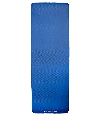 The True Mat Yoga and Exercise Mat (10-12 mm Thick; 6 x 2 Feet), Ocean Blue