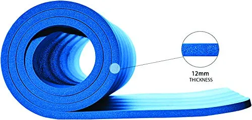 The True Mat Yoga and Exercise Mat (10-12 mm Thick; 6 x 2 Feet), Ocean Blue