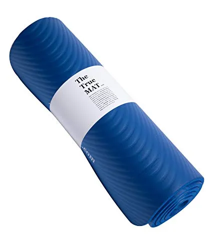 The True Mat Yoga and Exercise Mat (10-12 mm Thick; 6 x 2 Feet), Ocean Blue