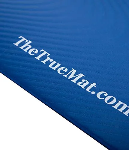 The True Mat Yoga and Exercise Mat (10-12 mm Thick; 6 x 2 Feet), Ocean Blue