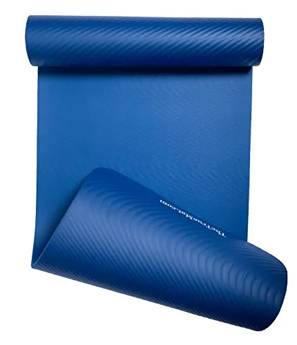 The True Mat Yoga and Exercise Mat (10-12 mm Thick; 6 x 2 Feet), Ocean Blue