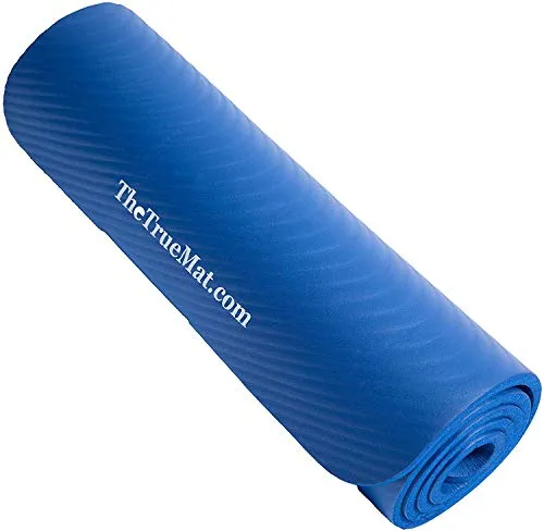 The True Mat Yoga and Exercise Mat (10-12 mm Thick; 6 x 2 Feet), Ocean Blue