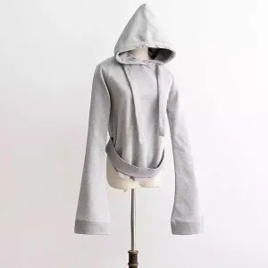 Thick Flare Sleeve Hoodie (2 Colors)