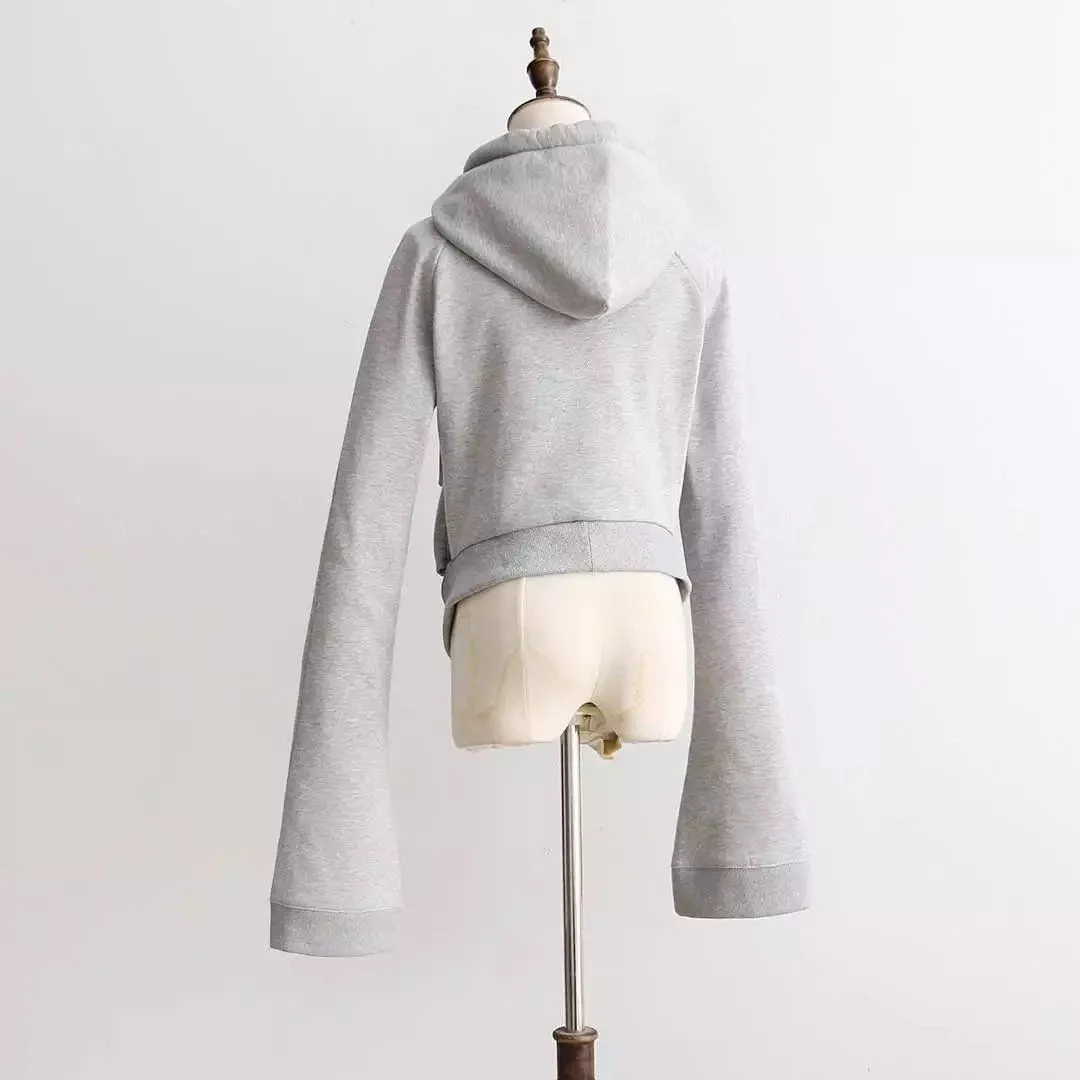 Thick Flare Sleeve Hoodie (2 Colors)