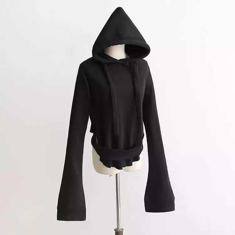 Thick Flare Sleeve Hoodie (2 Colors)