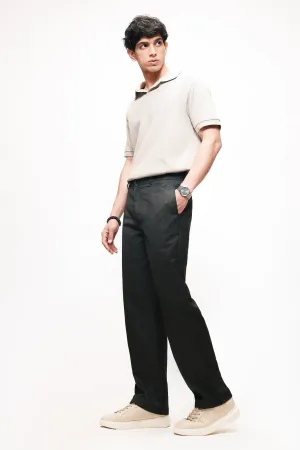 Timeless Black Men's Straight Pinstripe Pants