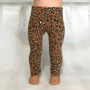 Trendy leggings cheetah brown fit American girl dolls