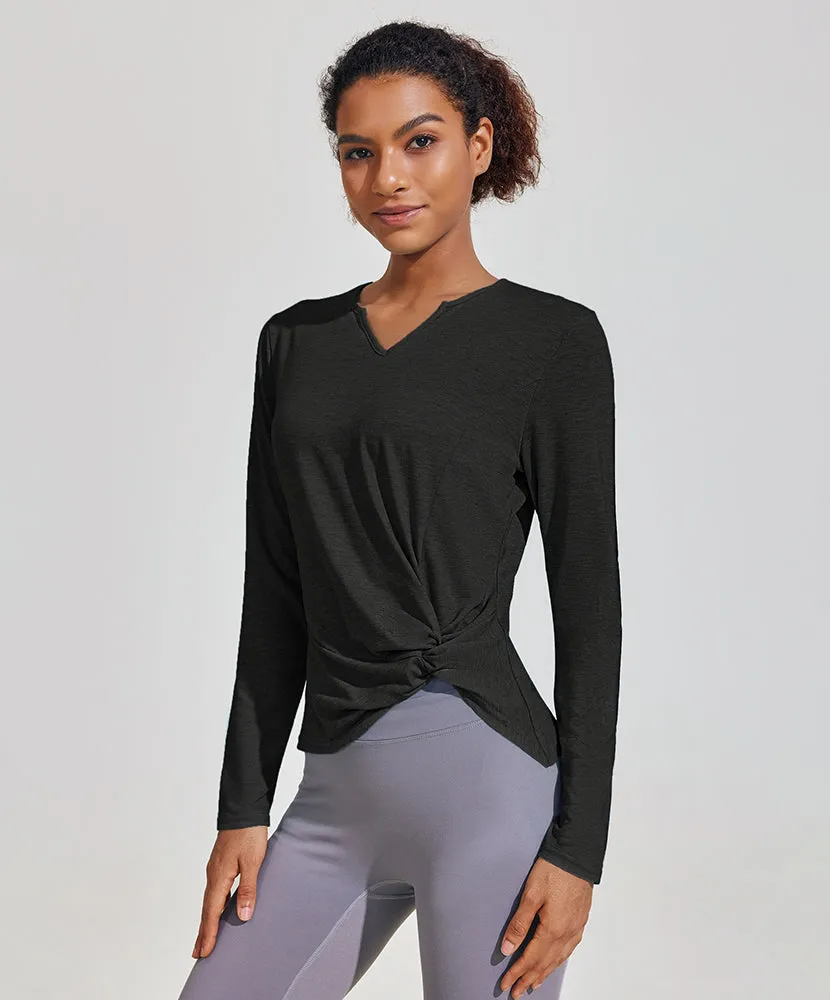 Twist Front Long-Sleeve T-shirt