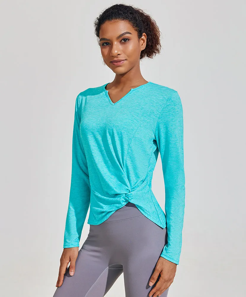 Twist Front Long-Sleeve T-shirt