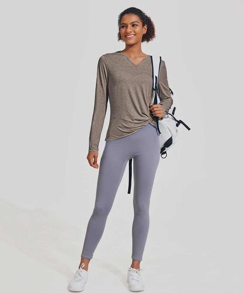 Twist Front Long-Sleeve T-shirt