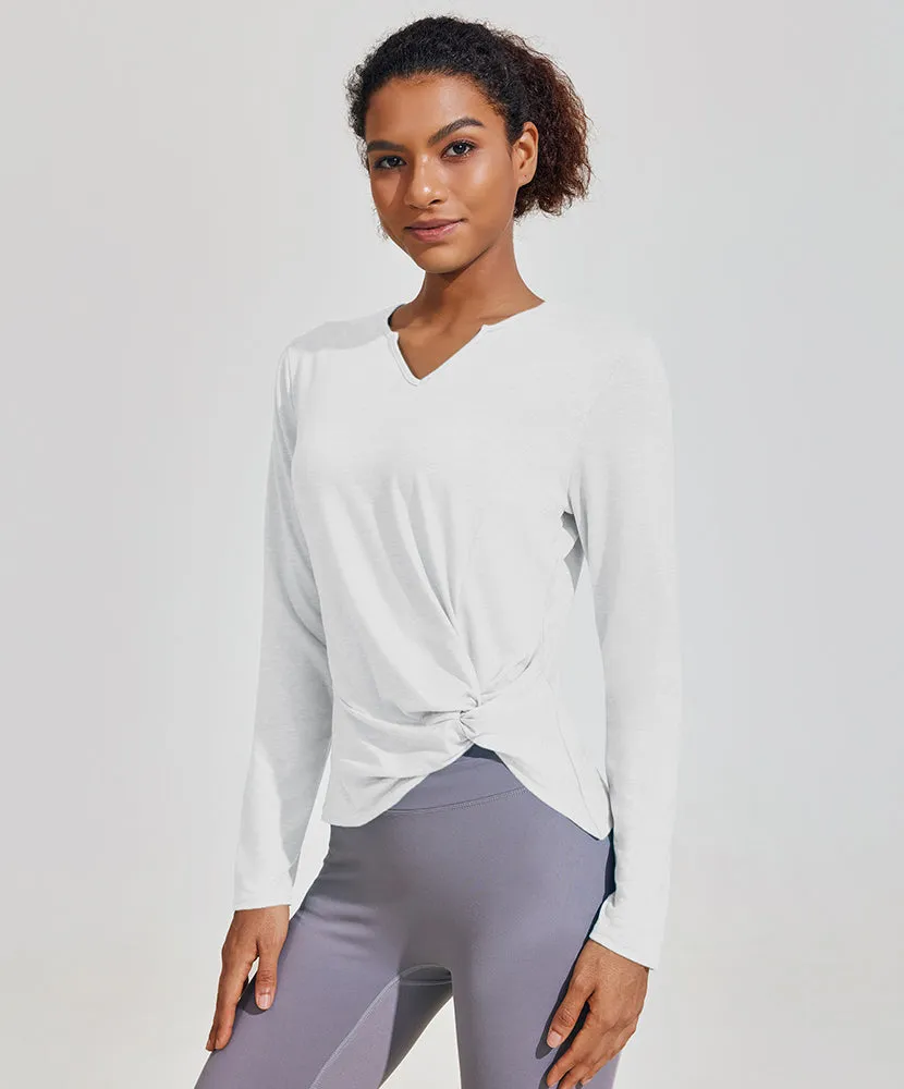 Twist Front Long-Sleeve T-shirt
