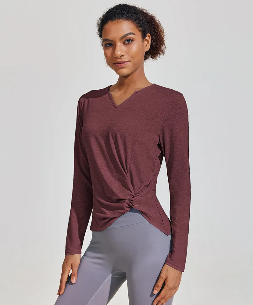 Twist Front Long-Sleeve T-shirt