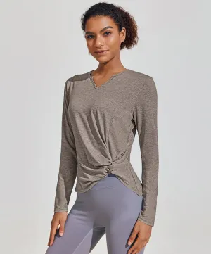 Twist Front Long-Sleeve T-shirt