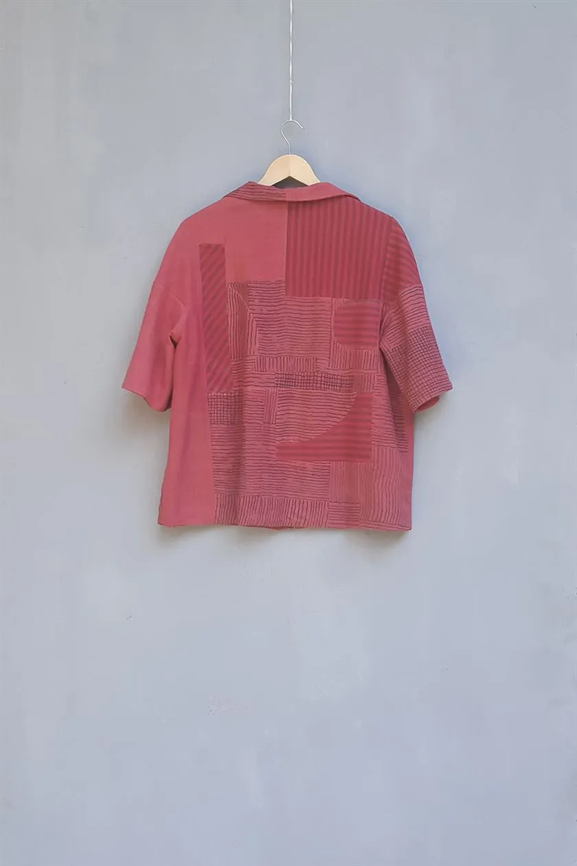 Urvashi Kaur   I   Japan JACKET LANCE JACKET organic cotton brick TESSELLATE- 34