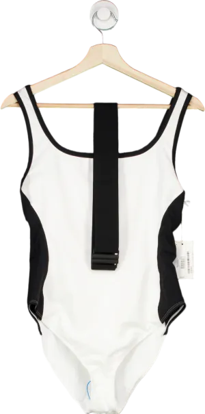 Vaara Black & White Fashion Belted Swimsuit UK L