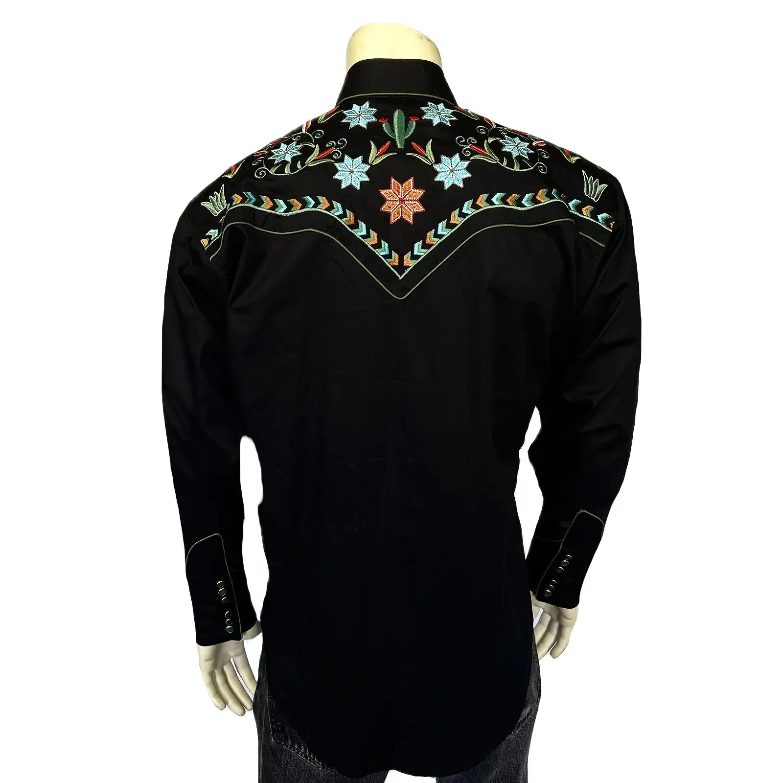 Vintage Western Shirt Collection: Rockmount Agave Cactus Floral Black
