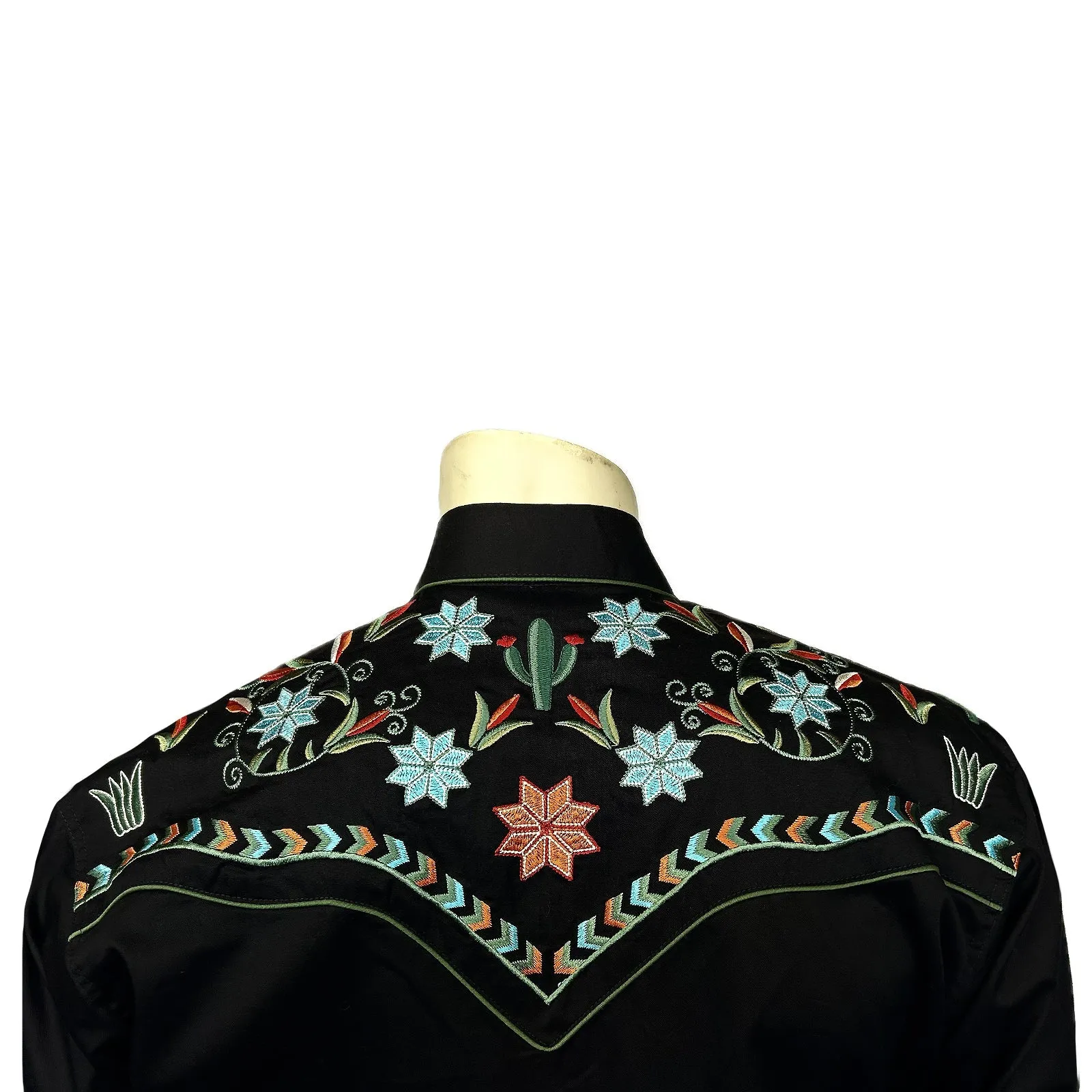 Vintage Western Shirt Collection: Rockmount Agave Cactus Floral Black