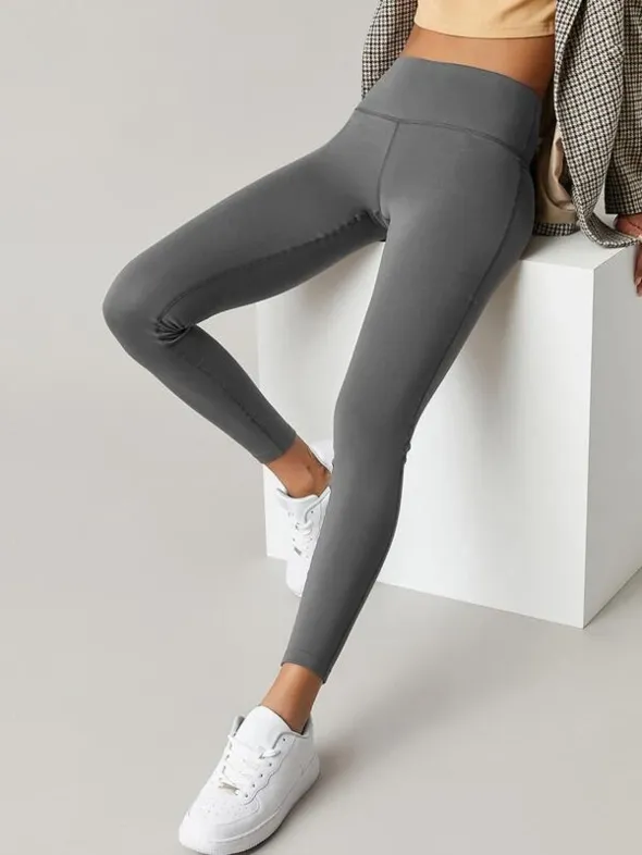 Vinyasa Wide Waistband Leggings - Dark Grey