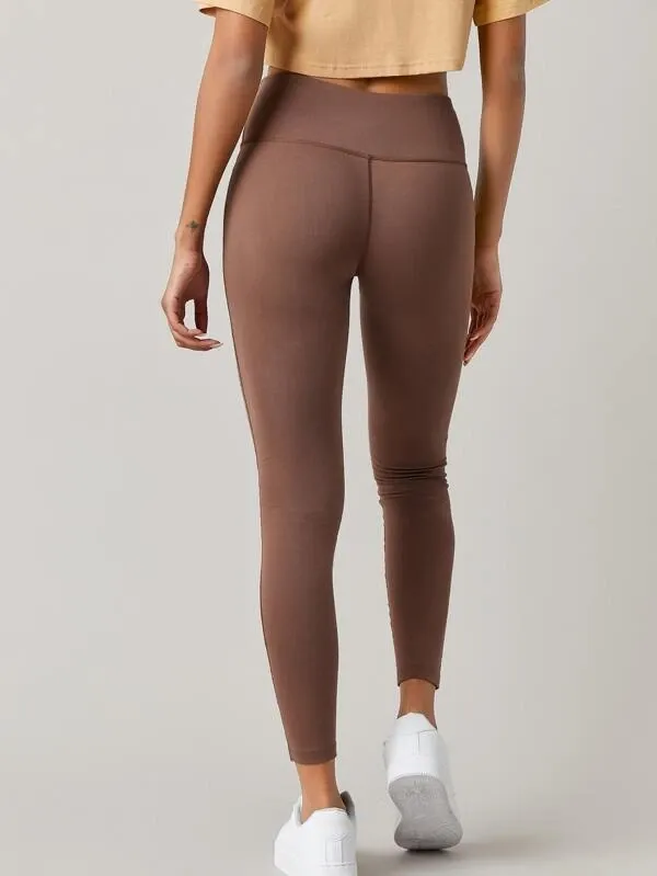Vinyasa Wide Waistband Leggings - Rust Brown