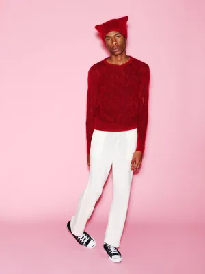 VIOLET GETTY - UNISEX V-NECK LONG SLEEVE - MOHAIR BLEND