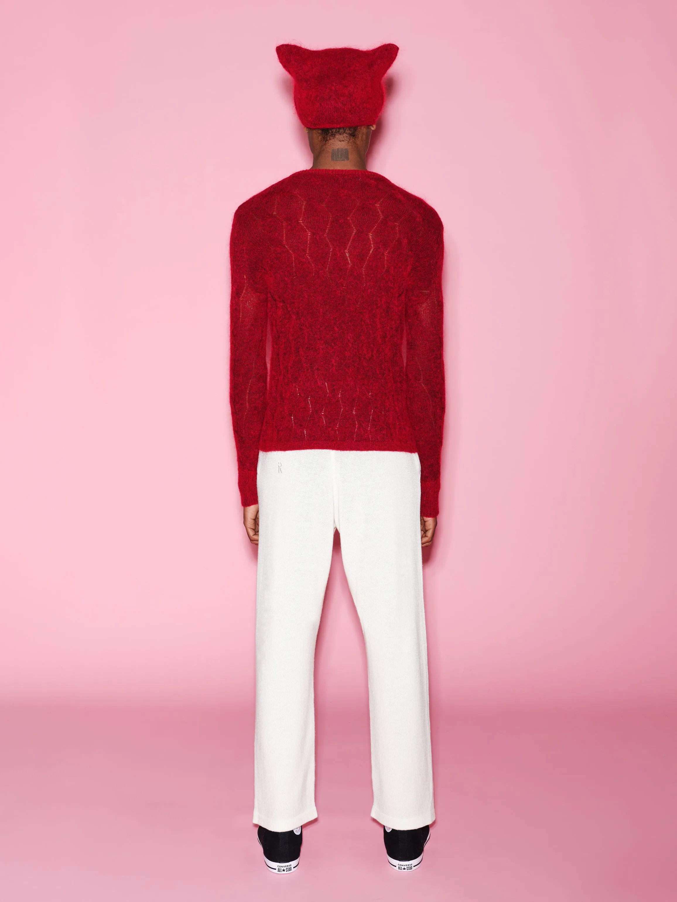 VIOLET GETTY - UNISEX V-NECK LONG SLEEVE - MOHAIR BLEND