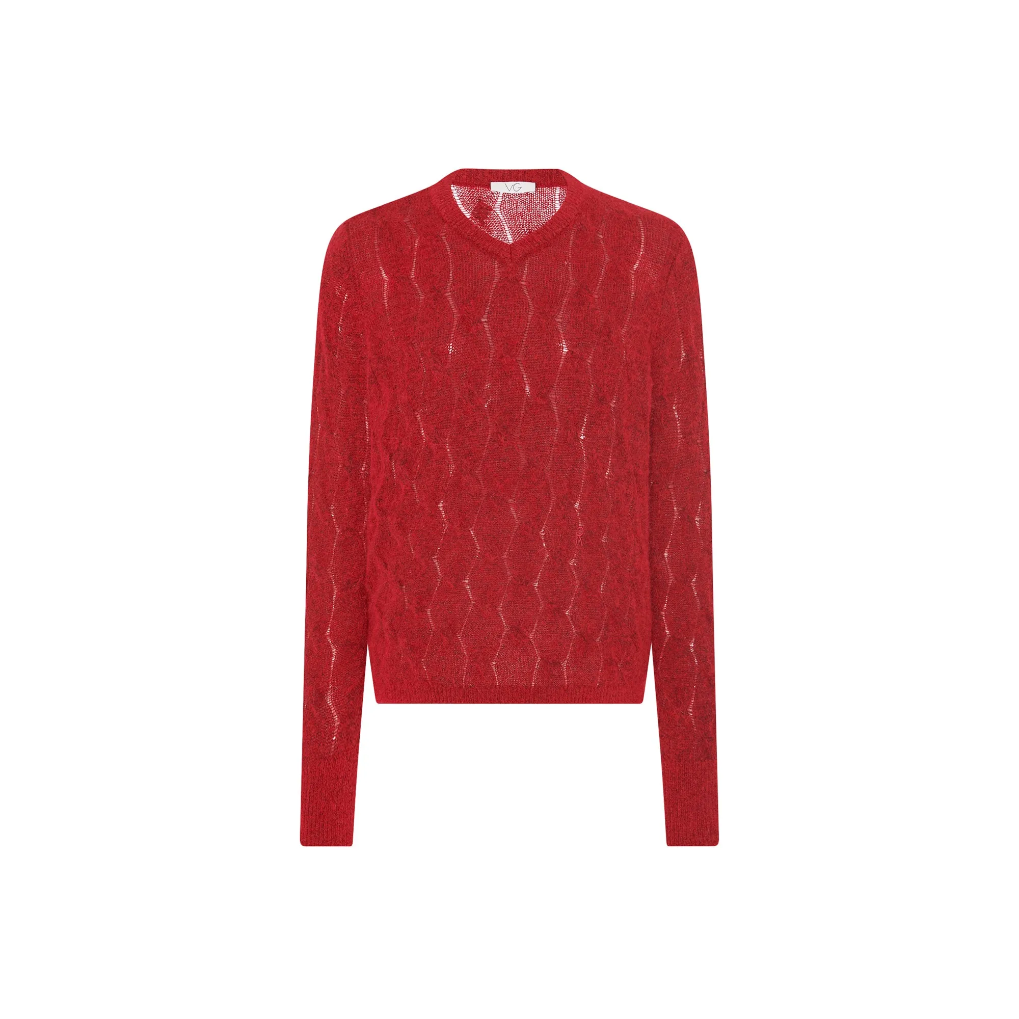 VIOLET GETTY - UNISEX V-NECK LONG SLEEVE - MOHAIR BLEND