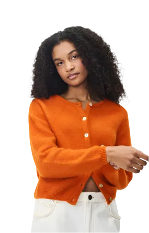 Vitow alpaca cardigan in brick mélange