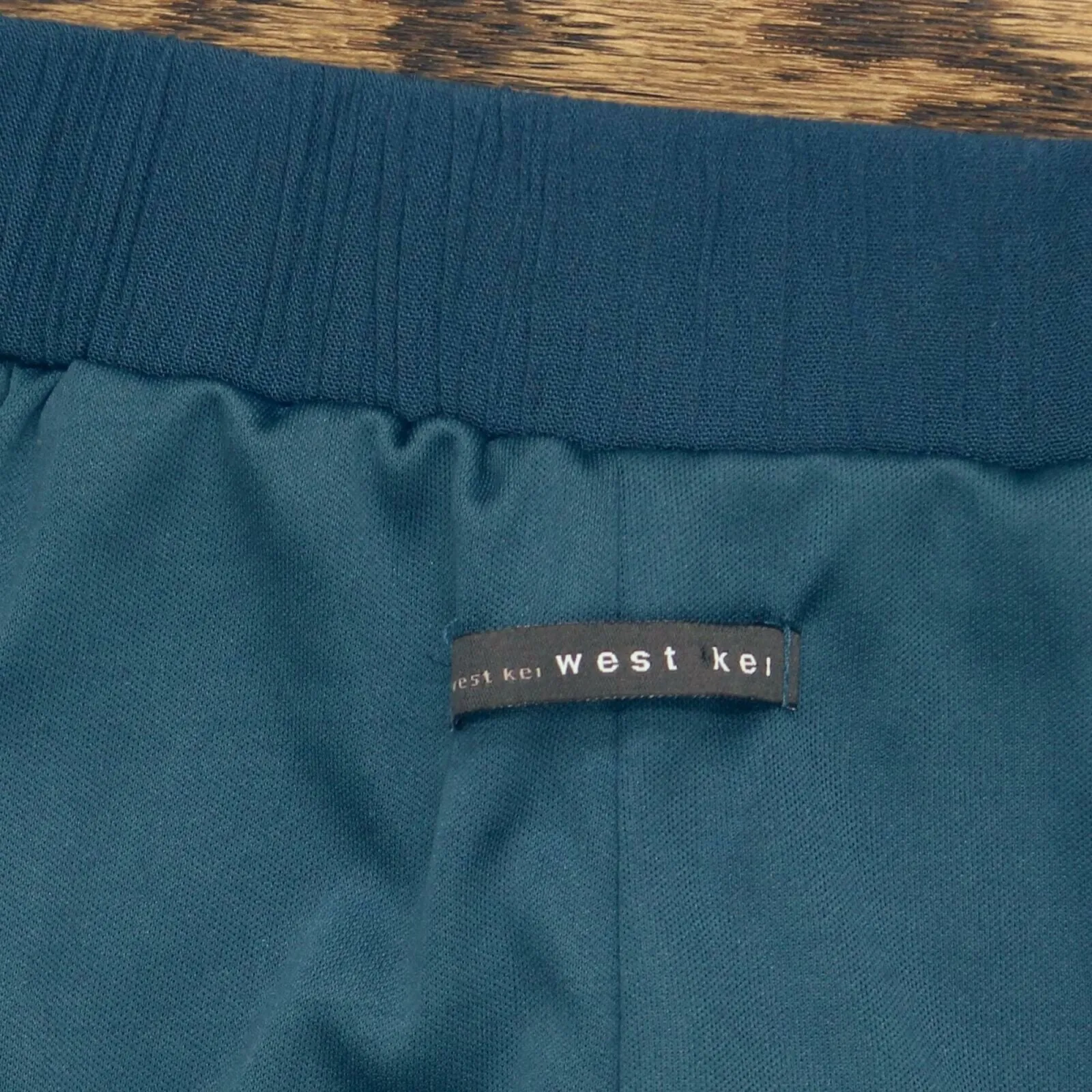 West Kei Plus Size Tua Pull-On Slim Gauze Pants Teal Blue Green 2X
