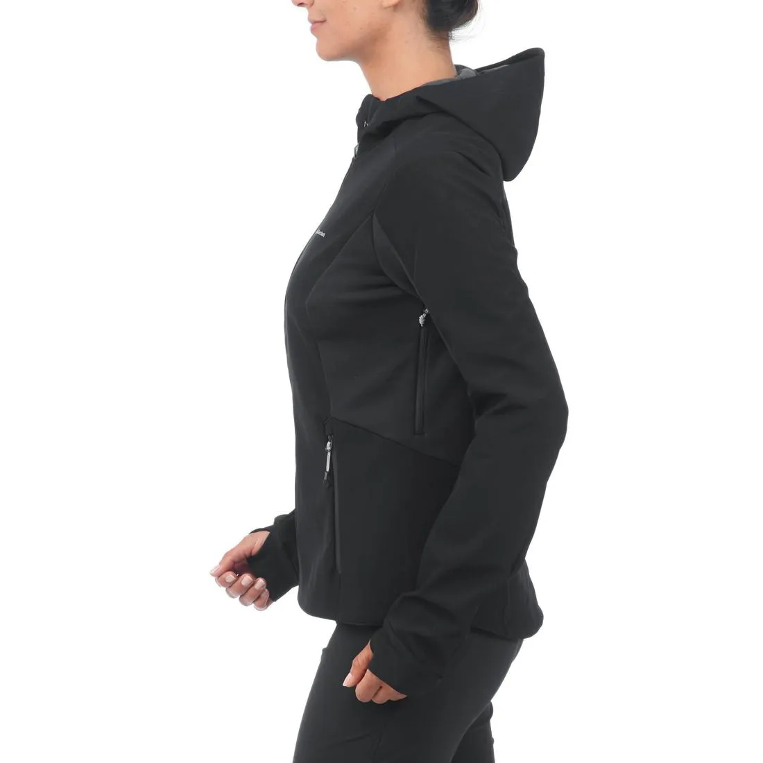 Women's Mountain Trekking Softshell TREK 500 WINDWARM - blue