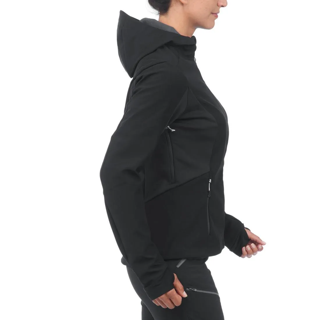 Women's Mountain Trekking Softshell TREK 500 WINDWARM - blue