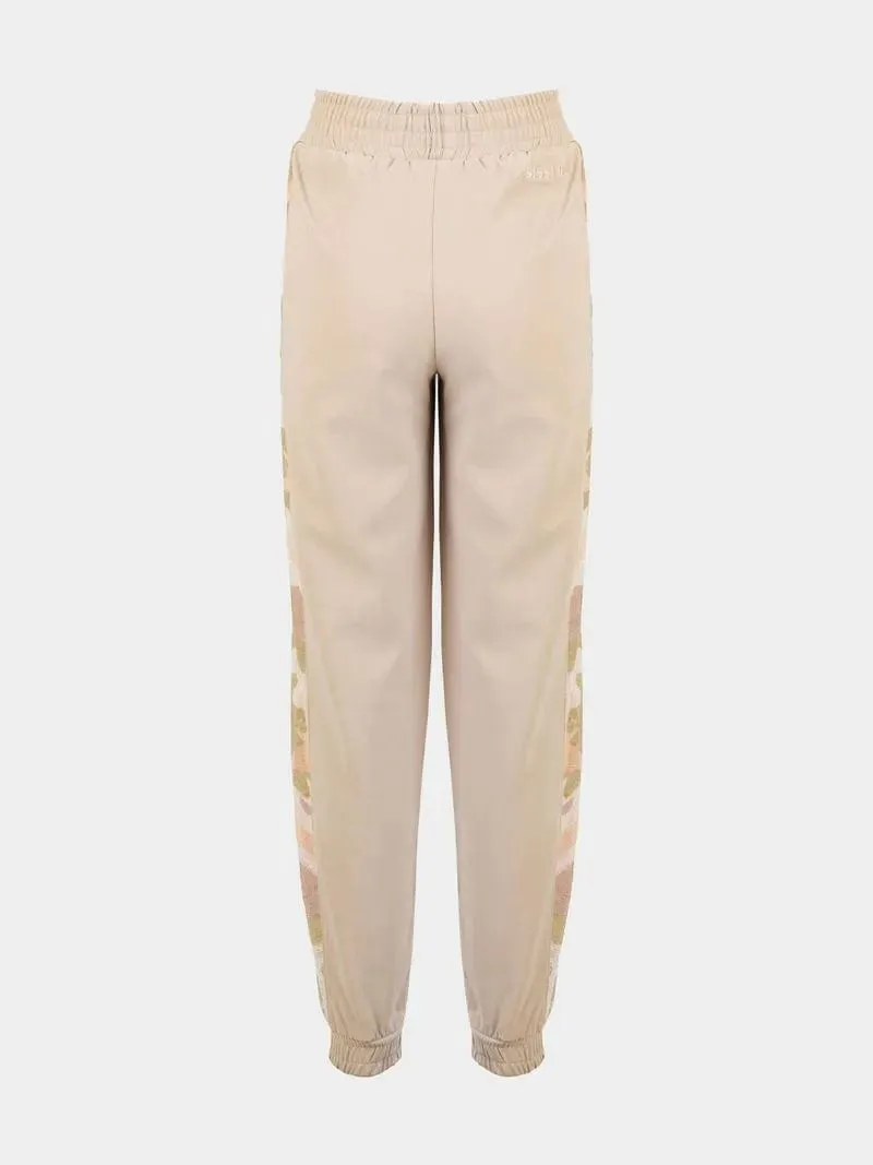 Women's Sissy Boy Beige Tracksuit With Side Inset Pants