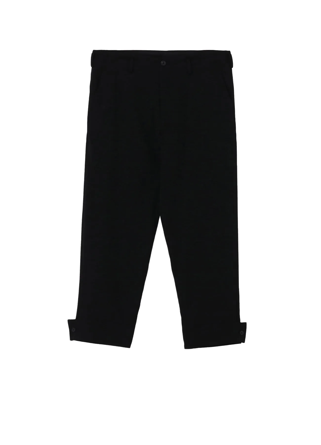 WOOL GABARDINE BELTED HEM PANTS