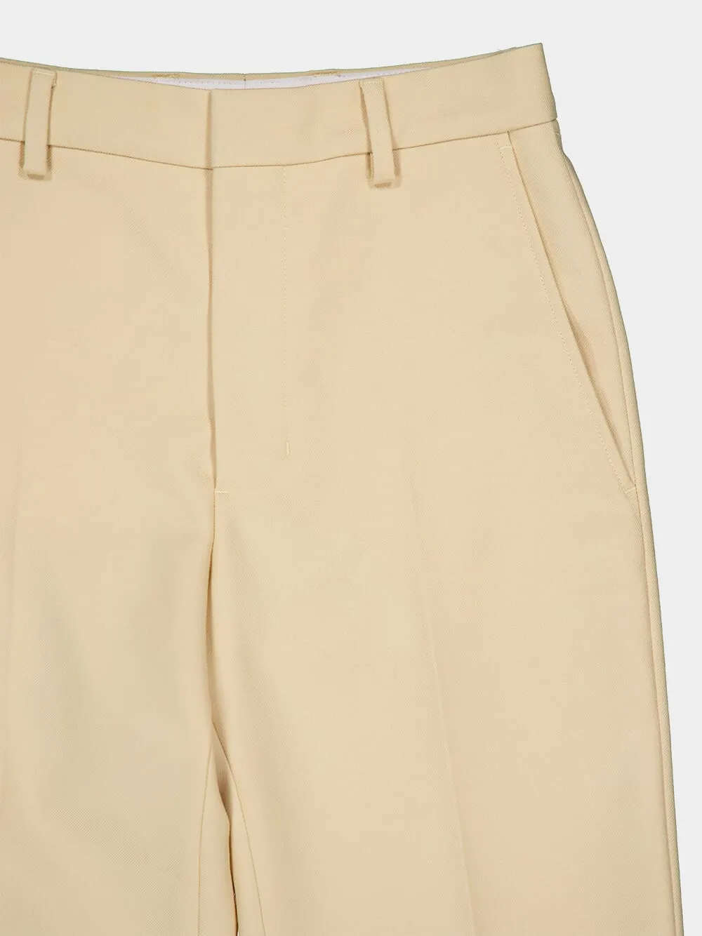 Wool Gabardine Flared Trousers