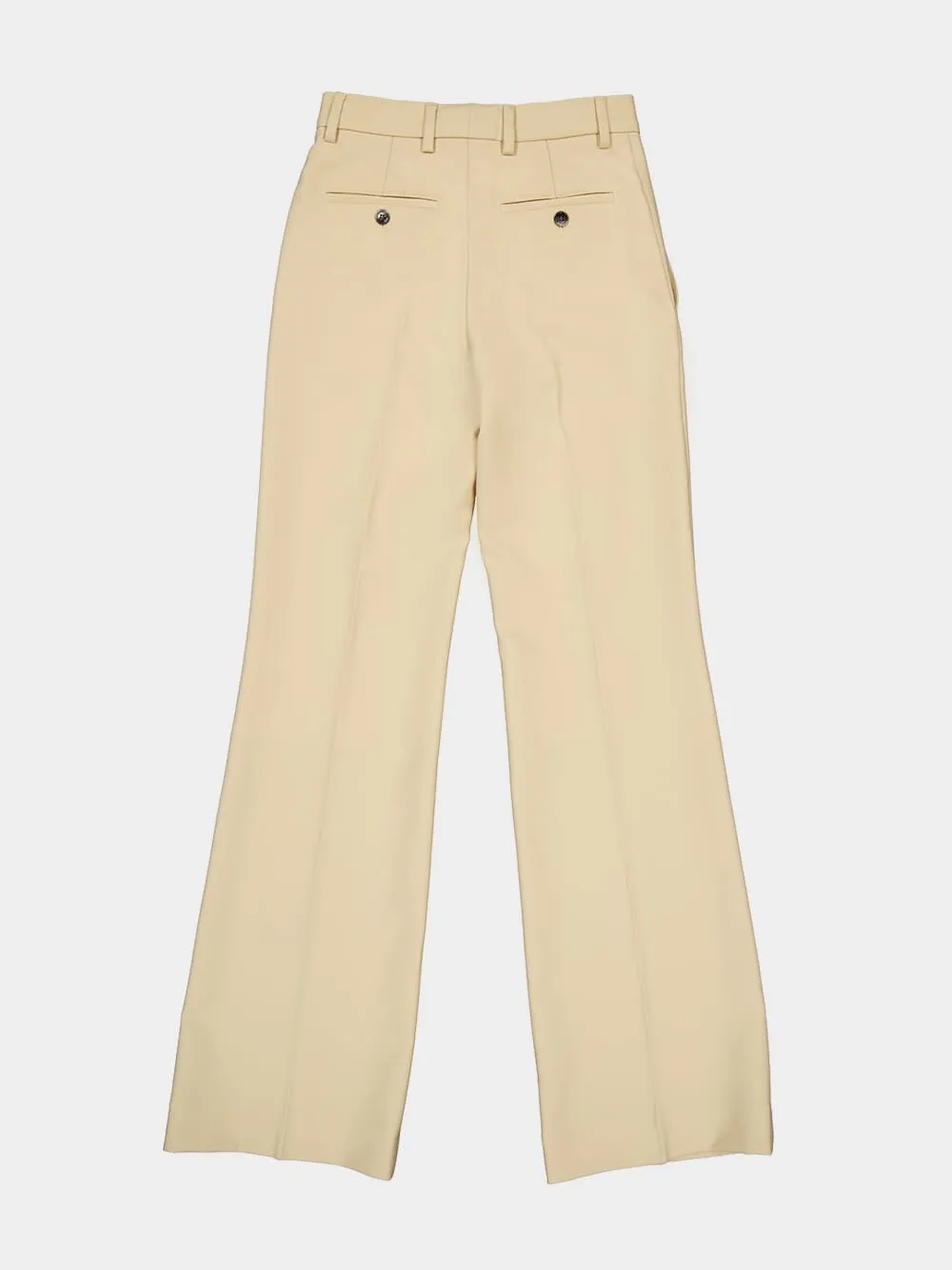 Wool Gabardine Flared Trousers