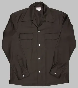 Wool Gabardine Shirt Brown