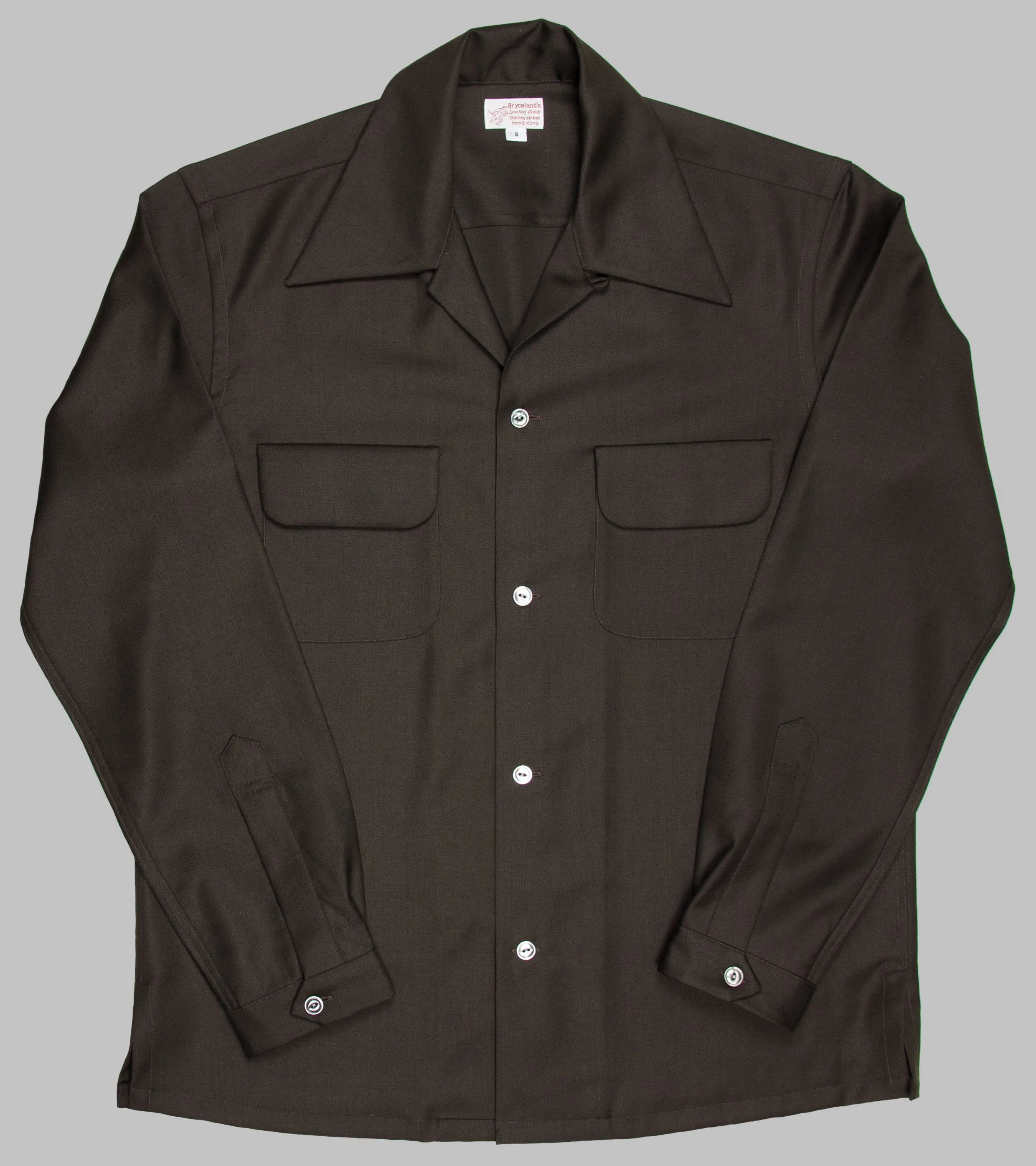 Wool Gabardine Shirt Brown