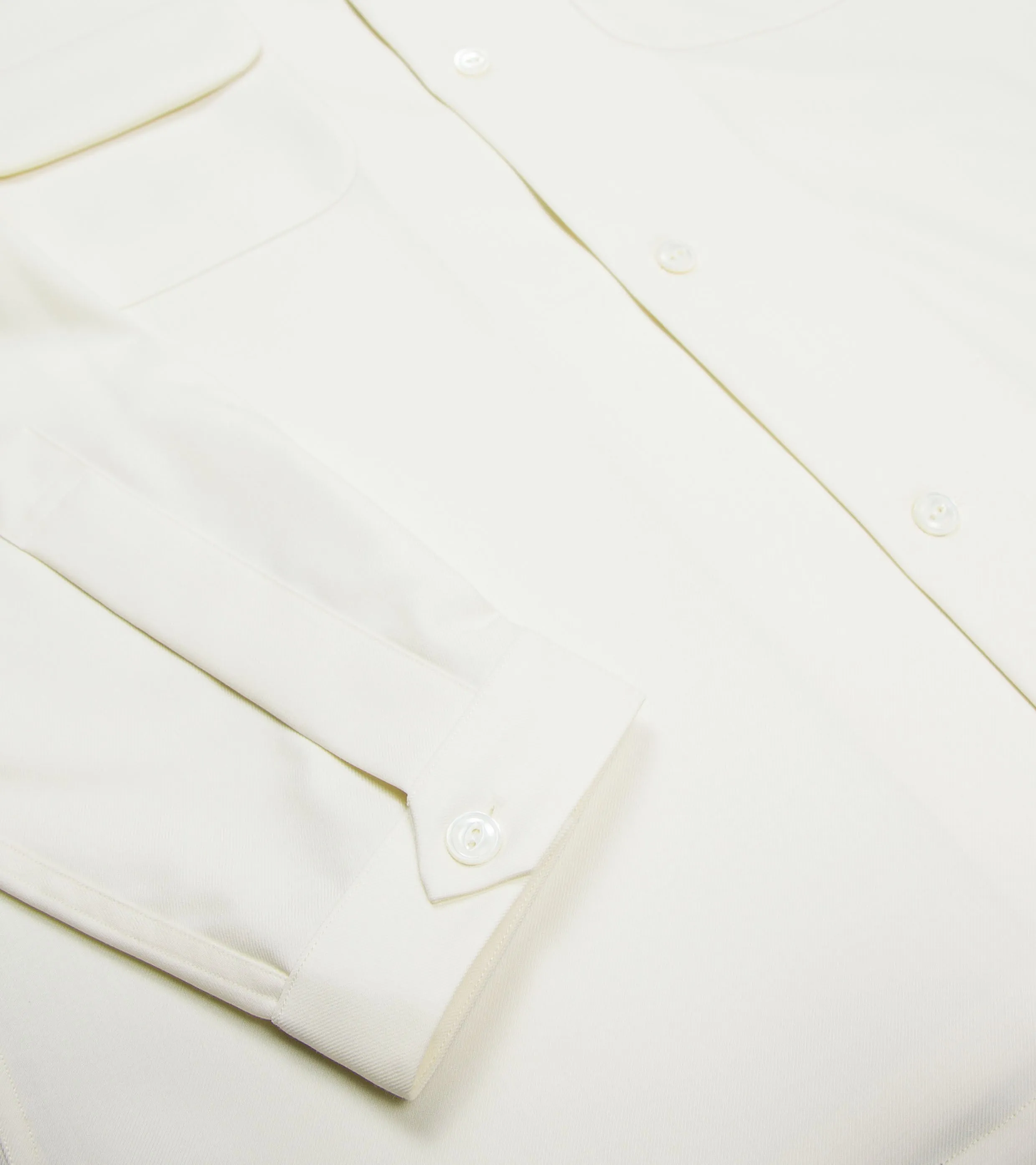 Wool Gabardine Shirt Cream