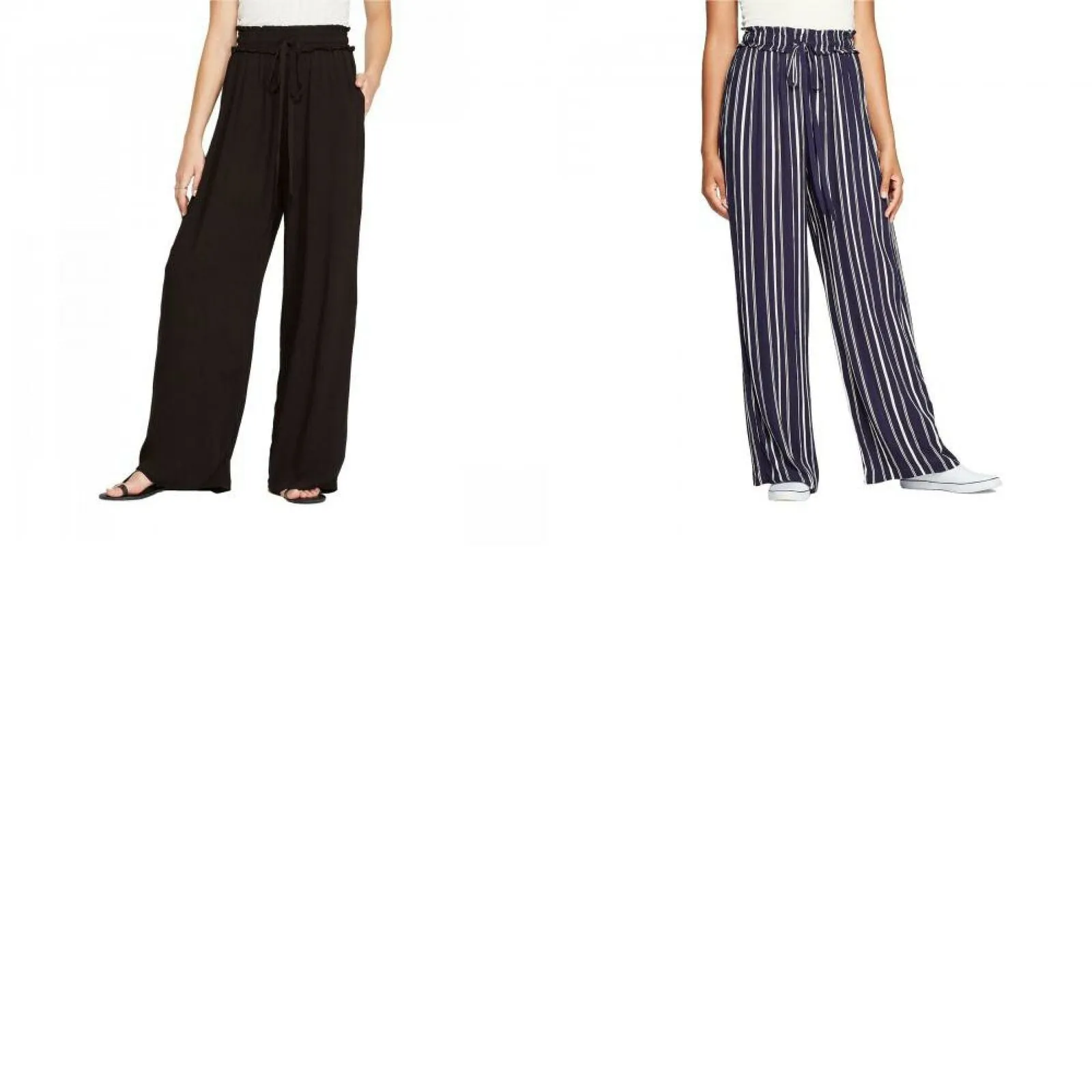 Xhilaration Women's Tie-Front Paperbag Waist Palazzo Pants
