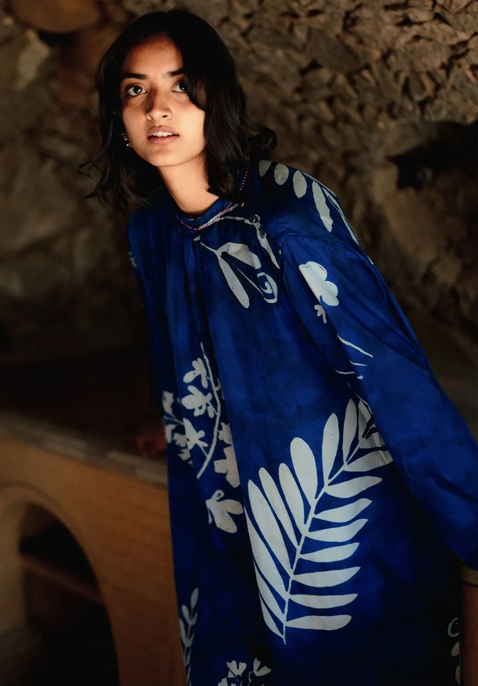 YAM   I  Double Bay  THIVA SET KURTA SET PURE SILK HABUTAI BLUE & WHITE Festive Collections YAMKU33