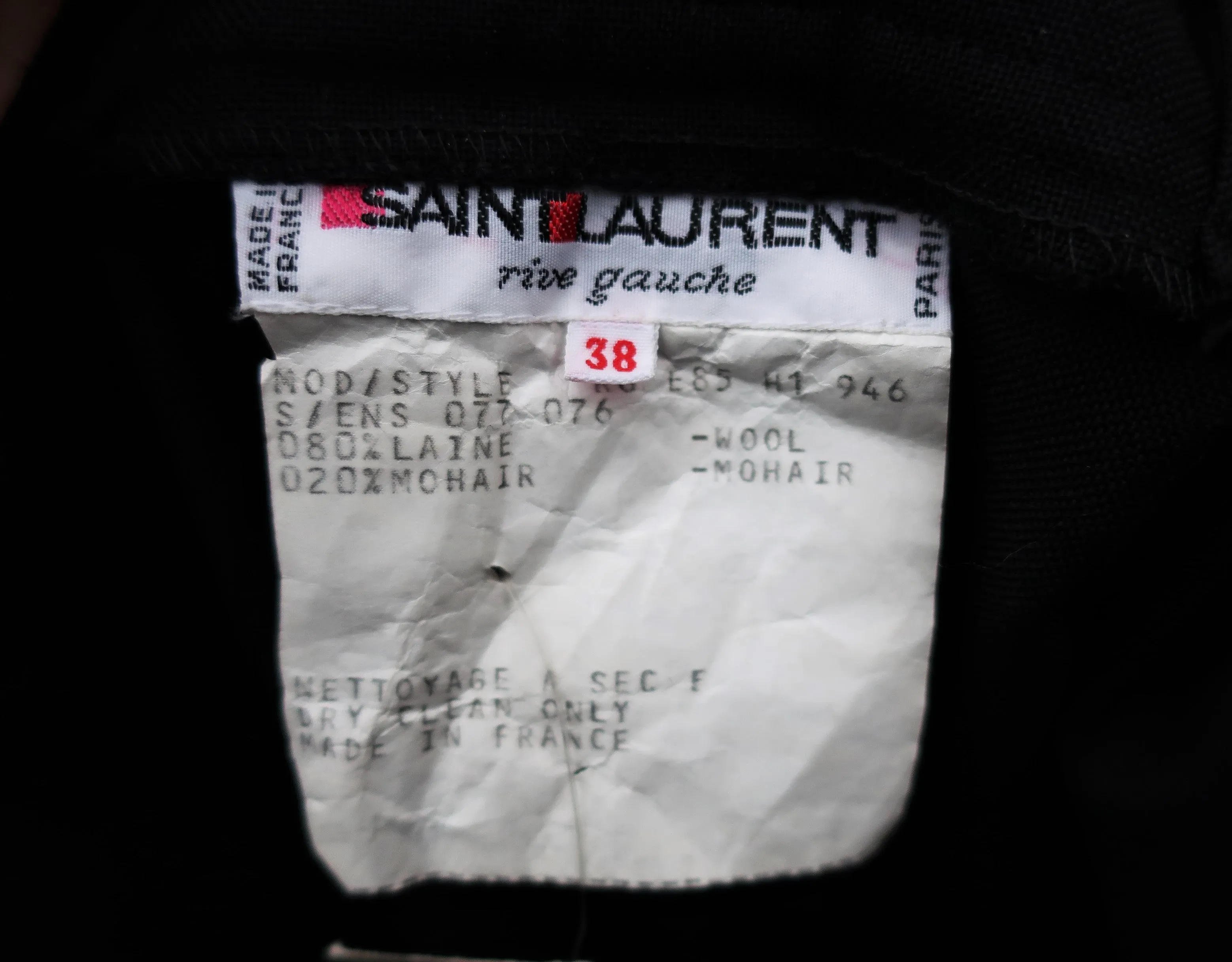 YSL Rive Gauche Black Smoking Pants