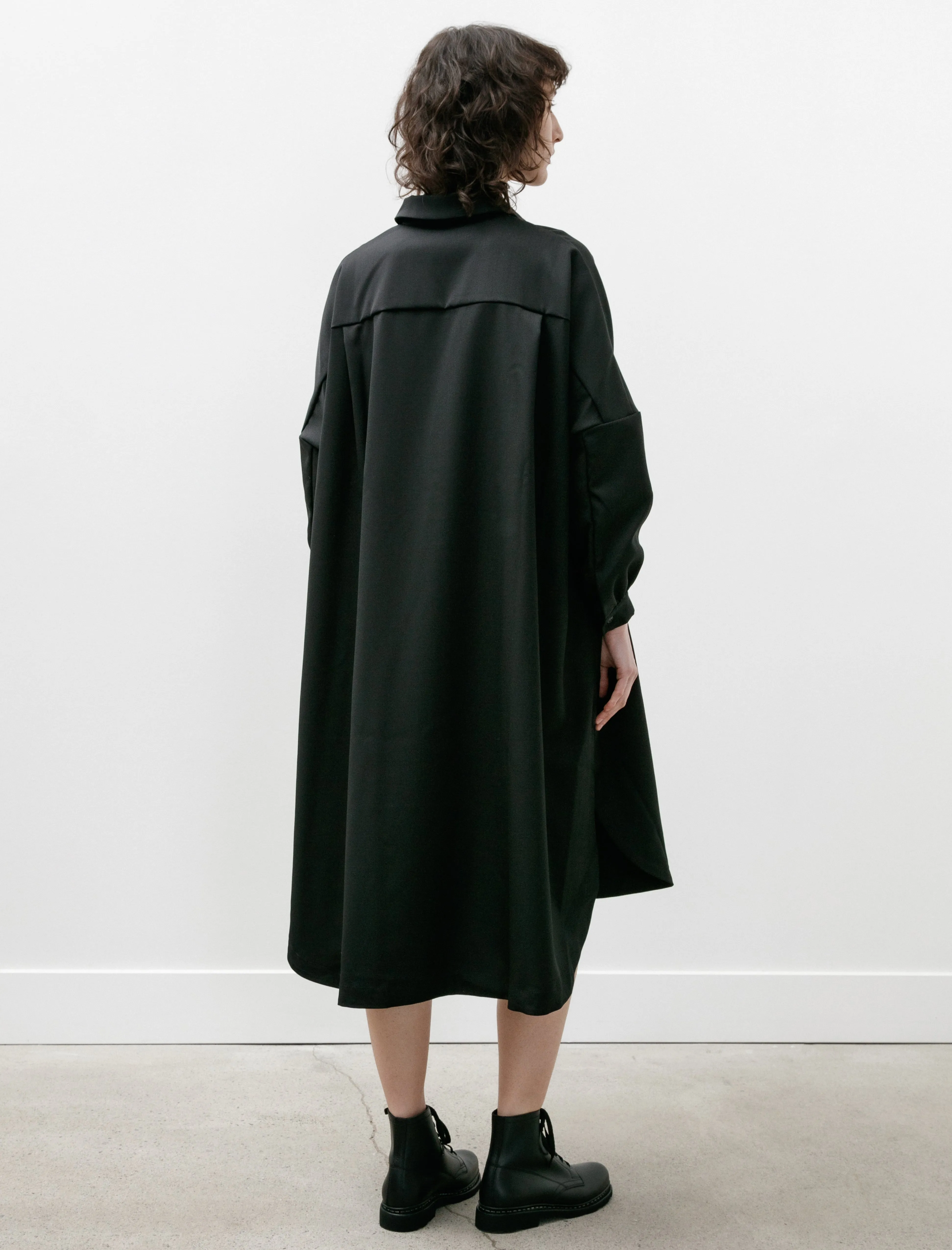 Yuki Long Shirt Gabardine Black