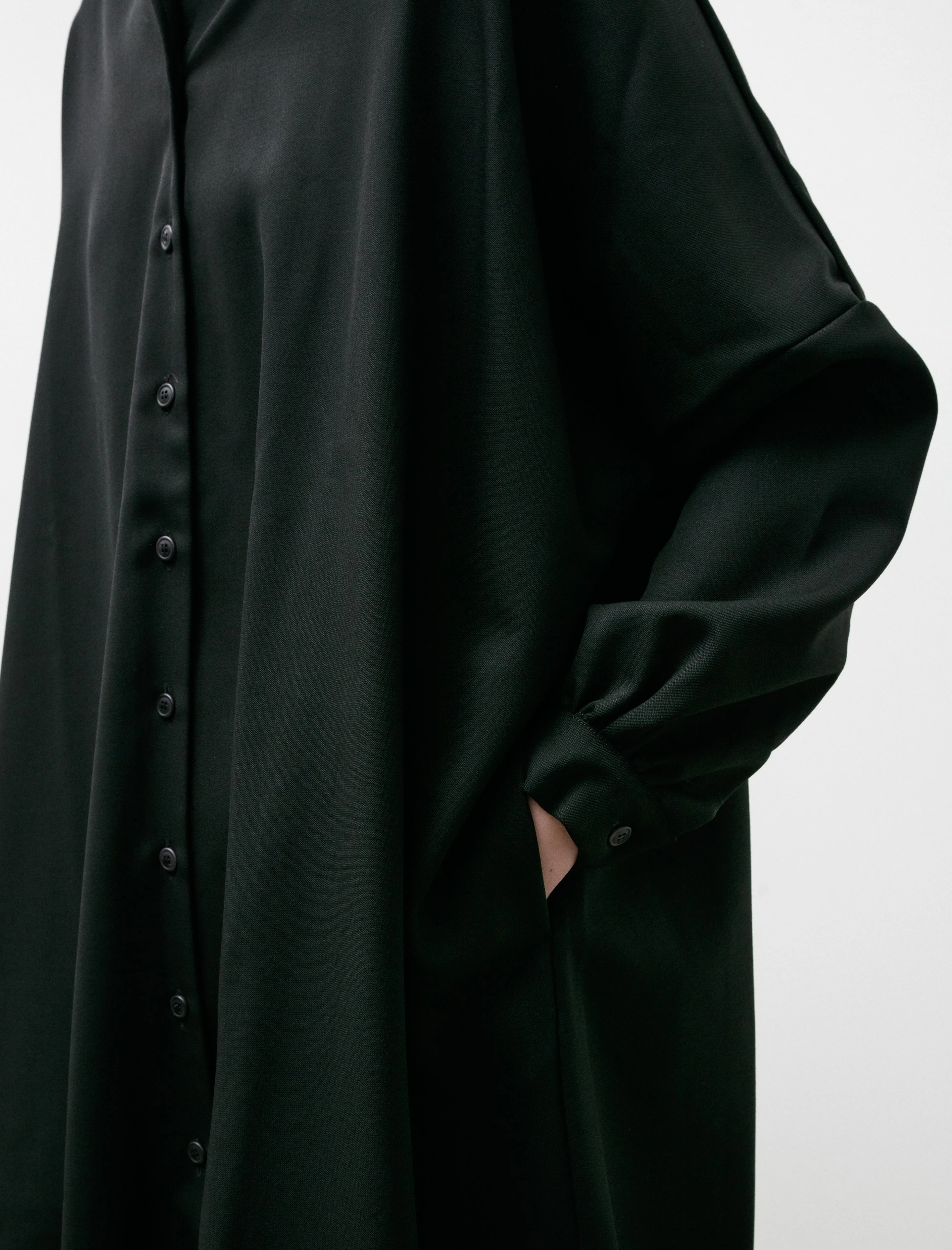 Yuki Long Shirt Gabardine Black