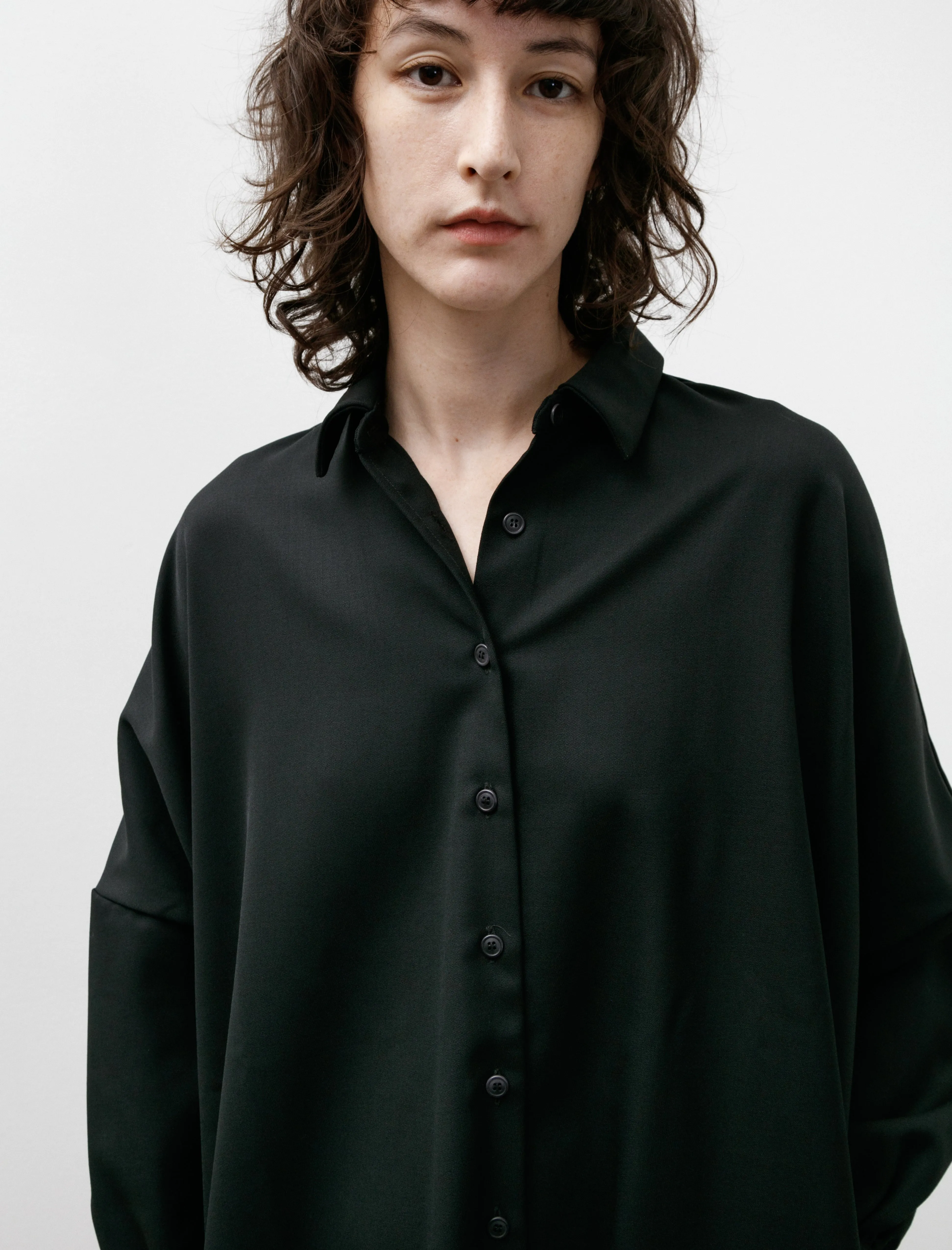 Yuki Long Shirt Gabardine Black