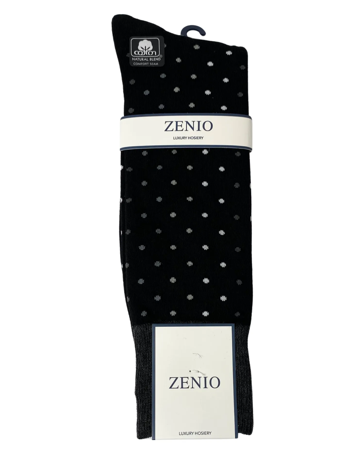Zenio Dotted Patterned Dress Socks- Black