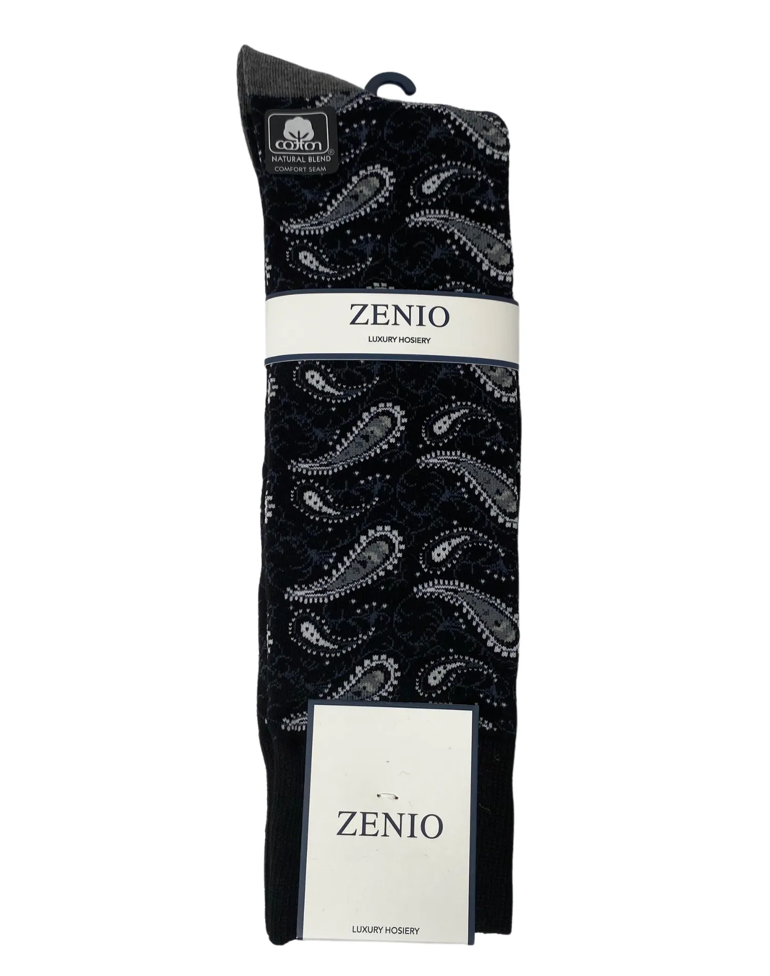 Zenio Paisley Dress Socks - Black