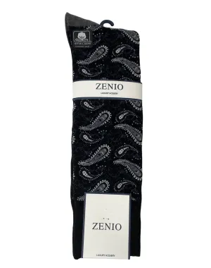 Zenio Paisley Dress Socks - Black